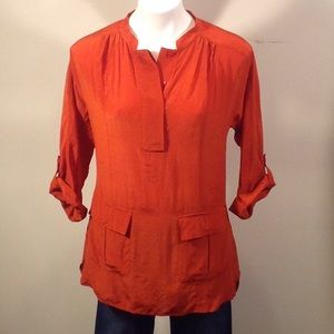 Anthropologie Orange Top